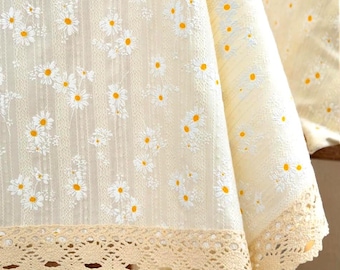 Baumwollblumentischdecken, Teetischdekoration, Rechtecktischabdeckung für Küche, Hochzeit, Esszimmer, Raum, Geschenk für sie