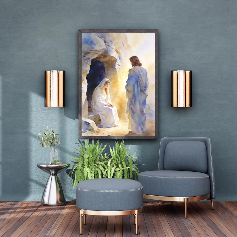 Jesus Appears to Mary Magdalene Wall Art: Resurrection Print (300 DPI ...
