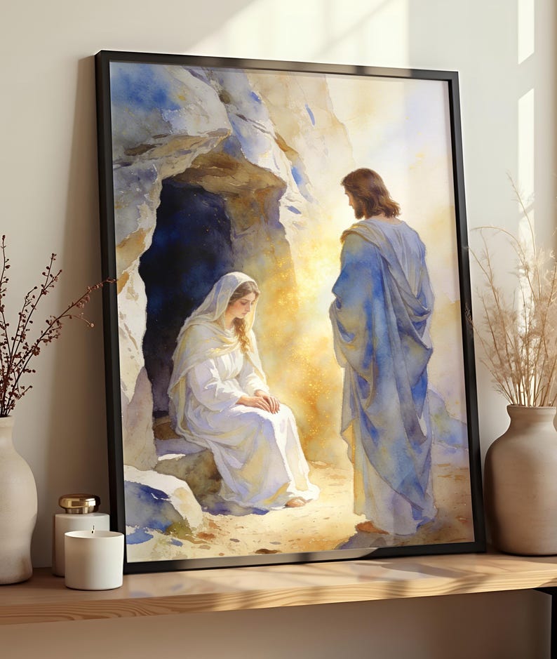 Jesus Appears to Mary Magdalene Wall Art: Resurrection Print (300 DPI ...