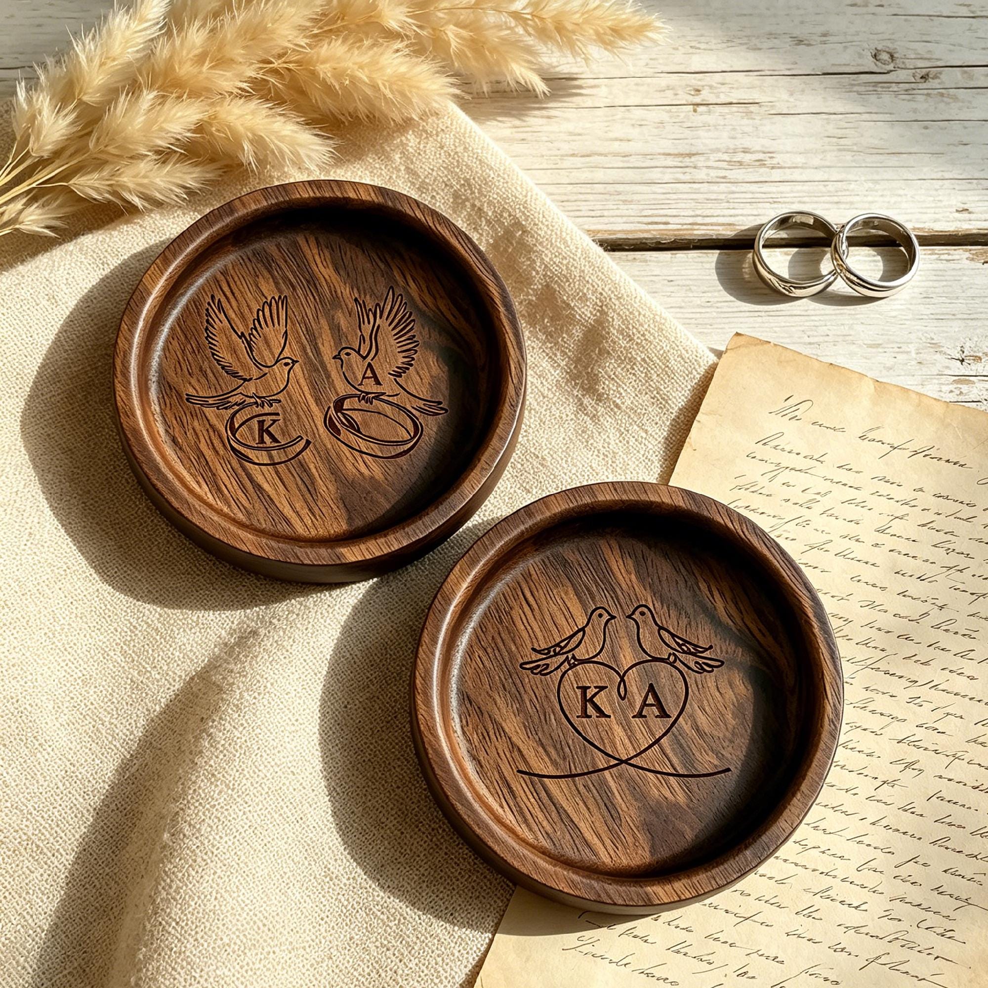 Custom Dinner Rings Personalized Wooden Ring Dish,custom Engagement Ring Holder - Etsy