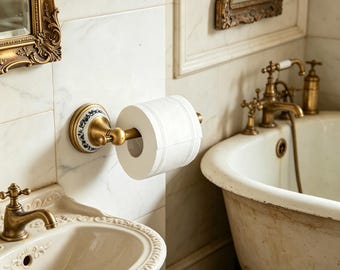 Vintage Brass Toilet Paper Holder, Wall Mount Bathroom Tissue Holder