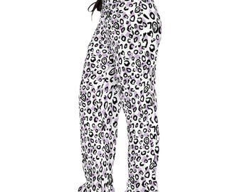 Lavendelfärgade leopardmönstrade pyjamasbyxor | Sömnbyxor för kvinnor
