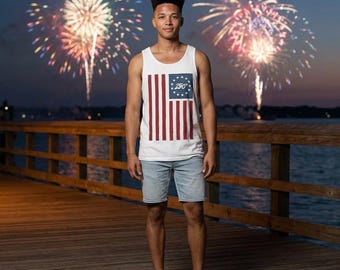 250 Flag Tank Top | USA Anniversary Patriotic Design