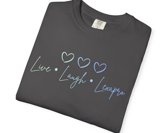 Live Laugh Lexapro hearts T-Shirt | Script heart graphic