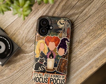 Cover per telefono con collage di Hocus Pocus / Cover magnetica resistente agli urti / Cover per telefono a tema Halloween e film