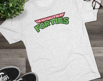I Am Actually In My Forties Tri-Blend T-Shirt | Retro Cartoon Style