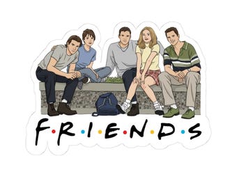 Scream Friends Water Fountain Illustration Sticker | Kiss-Cut Sticker