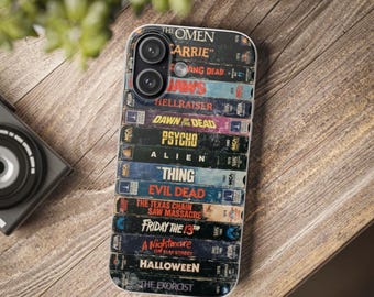Retro Horror VHS Stapel iPhone Hülle | Flexi Case