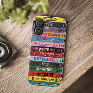 Paquete de cintas VHS de películas vintage para adolescentes / Funda flexible para iPhone