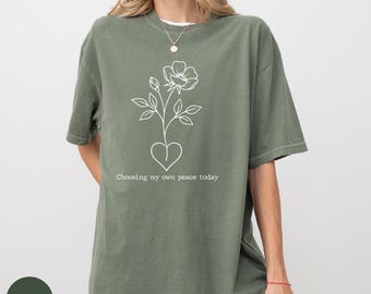 Camiseta Comfort Colors del Día de Galentine con estampado floral