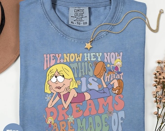 Camiseta gráfica Comfort Colors Dreams, camiseta retro de dibujos animados