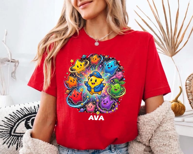 Personalized Super Mario Galaxy Shirts, Mario Galaxy Movie All Characters Shirts, Family Matching Tee immagine 4