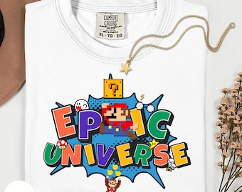 Camiseta Epic Universe Comfort Colors, camiseta retro para gamers, regalo para fanáticos de los videojuegos