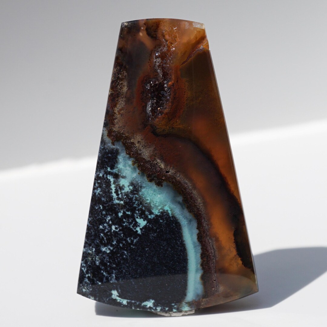 Copper Silica Rocks Gem Silica Cabochon | Blue Green Chalcedony With Earthy Matrix ...