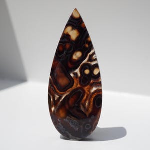 Cabujón de jaspe orbicular con bandas negras / Piedra con patrón orbicular raro / Jaspe natural pulido / Gema de joyería / Patrón orbicular natural