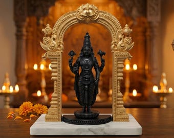 Estatua del Señor Vishnu con arco – Estatua de dios hindú impresa en 3D, decoración para el hogar, pieza de altar