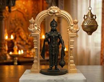 Estatua de Hanuman en pose de bendición – Decoración espiritual para el hogar, impresa en 3D y hecha a mano.