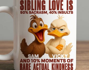 Personalized Brother Sister Humor Mug, Custom Hilarious Mug Siblings Gift for Birthday, Christmas, Family Joke Mug