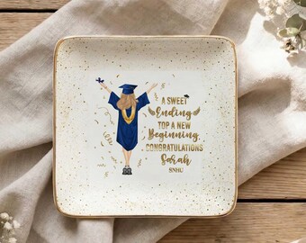 Personalized Jewelry Dish, A Sweet Ending to a New Beginning, Graduation Gift for Her 2026, Gifts for Best Friend, Daughter, or Graduate