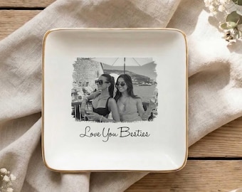 Personalized Friendship Jewelry Dish, Custom Sister Ring Dish, Besties & BFF Gift for Women, Best Friend Birthday or Christmas Gifts