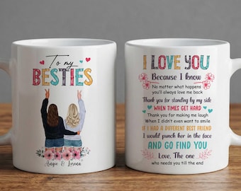 Personalized Best Friend Coffee Mug, Christmas Birthday Gifts For Women,  Friendship Gifts For Friends, Bestie, Funny Gifts For Friends