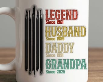 Personalized Legend Father Mug Gift For Husband, Dad, Grandpa, Gift for Father and Papa, Father's Day Gifts Mugs, Unique Coffee Cup for Him