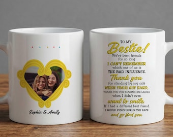 Personalized Best Friend Coffee Mug, Christmas Birthday Gifts For Women, Funny Gifts For Friends, Besties, BFF, Friendship Gifts For Women