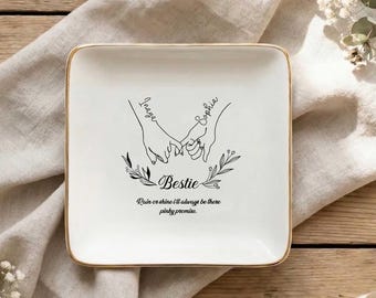 Customized Friend Jewelry Dish, Friendship Tray, Best Friend Birthday Gifts for Women, Friendship, Bestie, Unique Friendship Gifts for Women