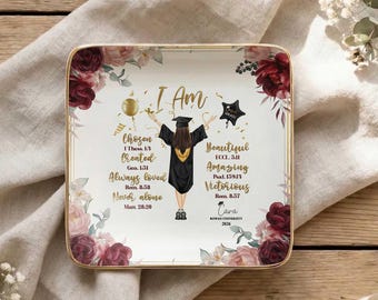 Personalized Graduation Jewelry Dish for Daughter, Custom Class of 2026 Gift, College High School Grad Gift, Best Friend Gifts