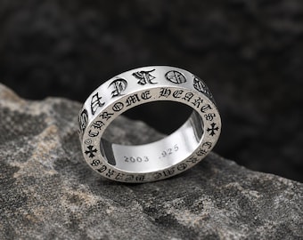 Vintage Silver Cross Ring Gothic Punk Jewelry