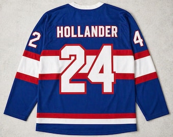 Rozanov Hollander V-Neck Hockey Jersey – New York Admirals Inspired Long Sleeve Shirt – Unisex Fan Apparel