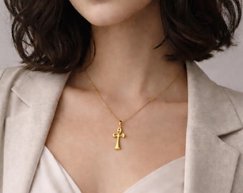 Vintage Ankh Necklace, Gothic Cross Pendant, Stainless Steel Punk Chain, Unisex Jewelry