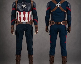 Captain America Costume Avengers Endgame Cosplay Suit – Steve Rogers Outfit – Marvel Superhero Tactical Suit for Men Halloween Cosplay