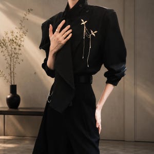 Gothic Corset Dress Set, Dark Academia, Avant Garde Black Outfit