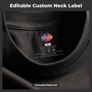 Editable Clothing Neck Label Template | Vector AI Files (XS–6XL)