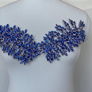 royal blue dress silver accessories Royal Blue Sequins Mermaid Luxury Rhinestones Formal Dress