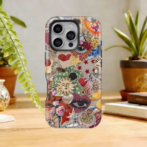 Celestial Tarot Phone Case, Sun Moon Eye Case, Mystical Astrology, iPhone 17 16 15 14 13 12 11 Pro Max, Samsung Galaxy S26 S25 S24 S23 Ultra