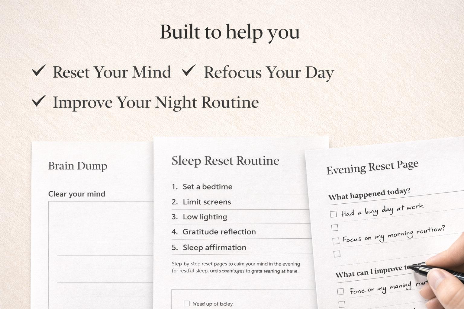 Sleep Reset Routine Printable PDF | Night Routine Planner | Bedtime ...