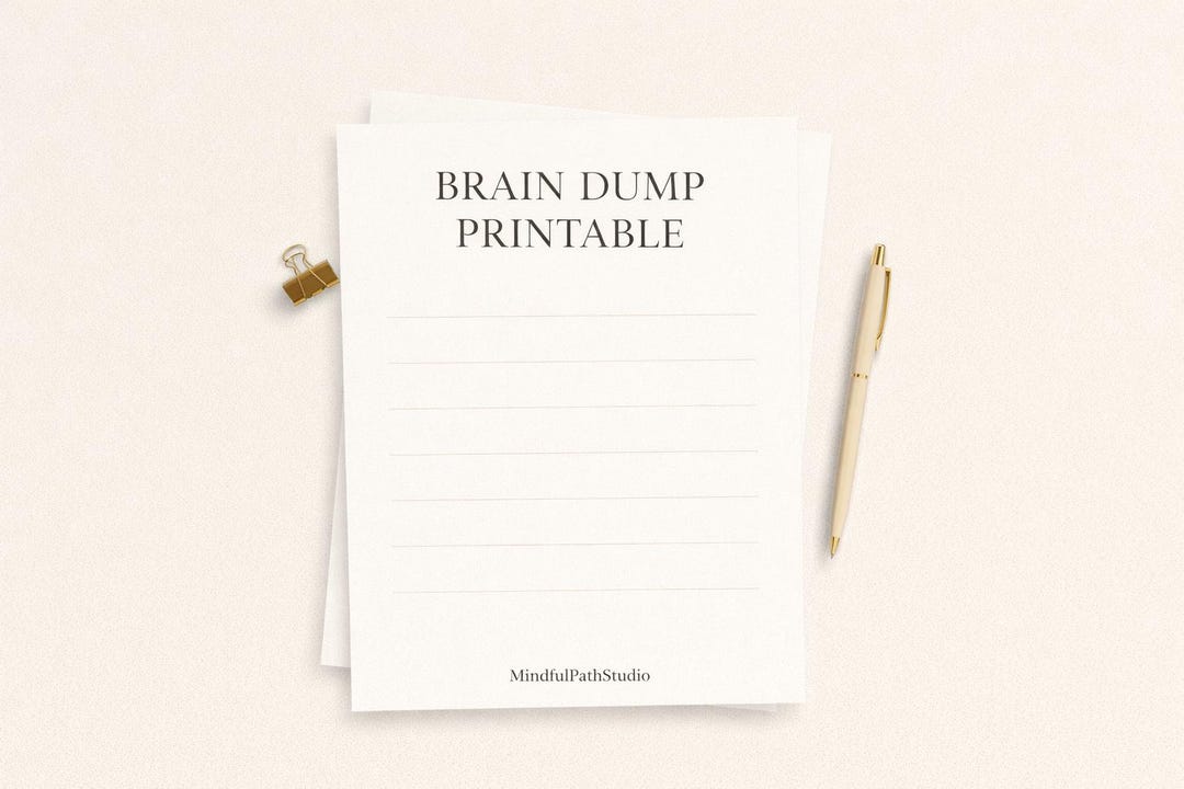 Brain Dump Printable PDF | Mental Reset Worksheet | Clear Your Mind ...