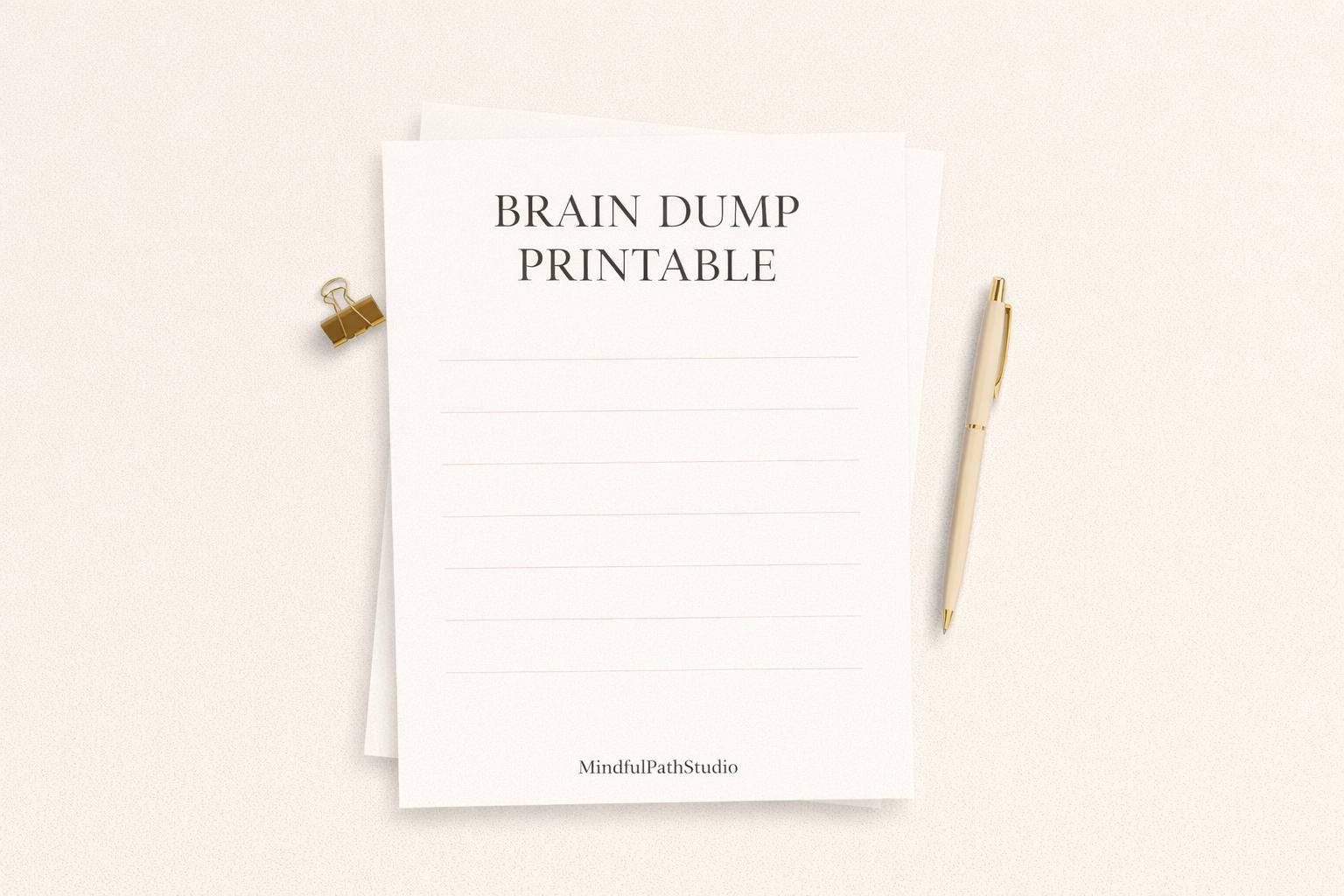 Brain Dump Printable PDF | Mental Reset Worksheet | Clear Your Mind ...