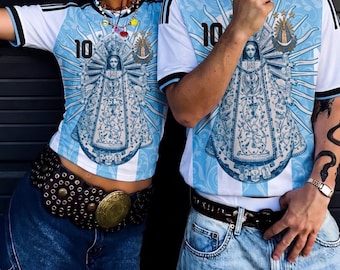 Camiseta de fútbol Varldens Argentina para adulto, camiseta religiosa personalizada de Argentina, camiseta de fútbol Sol de Mayo, camiseta gráfica de Luján, ropa para aficionados al fútbol