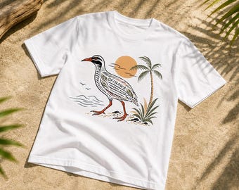 Okinawa Yanbaru Kuina T-Shirt, Japanese Bird Tee, Ryukyu Islands Shirt, Vintage Tropical Art, Japan Travel Gift
