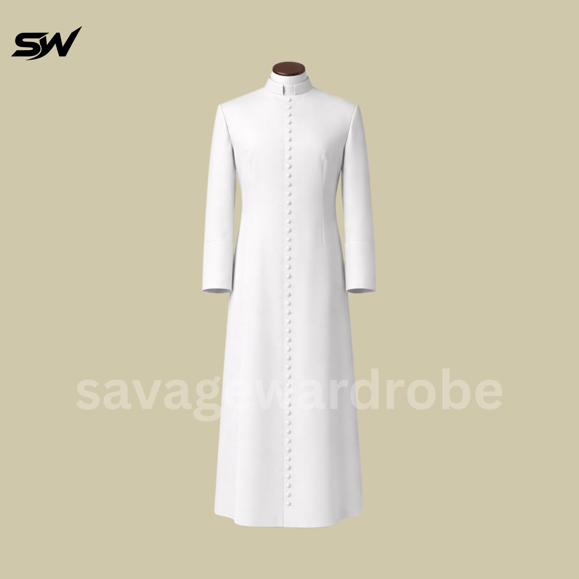 Priest Yoke Robe White Cassock for Priests – Handmade Clergy Robe | Custom Liturgical ...