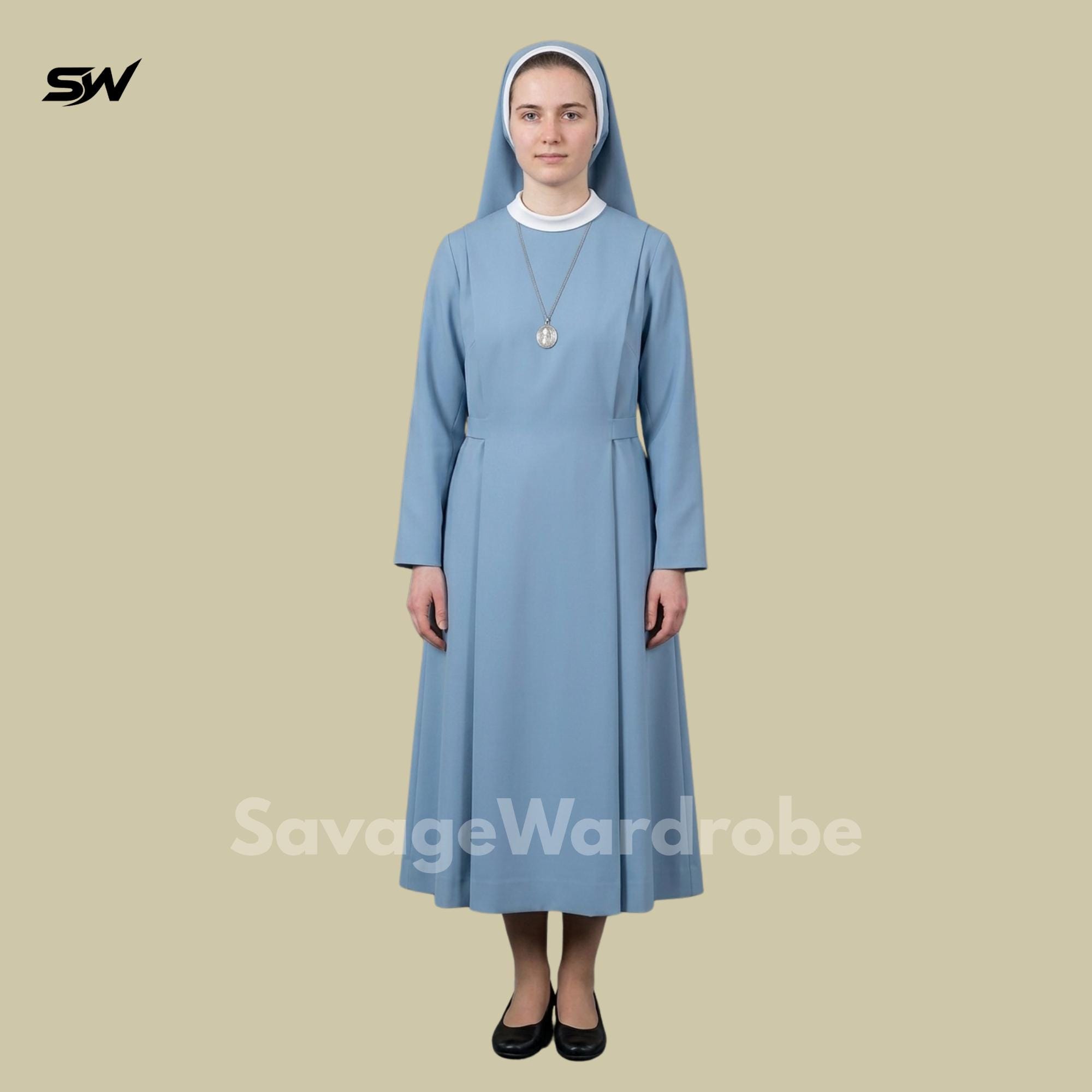 blue nun dress Blue Nun Habit Dress for Women