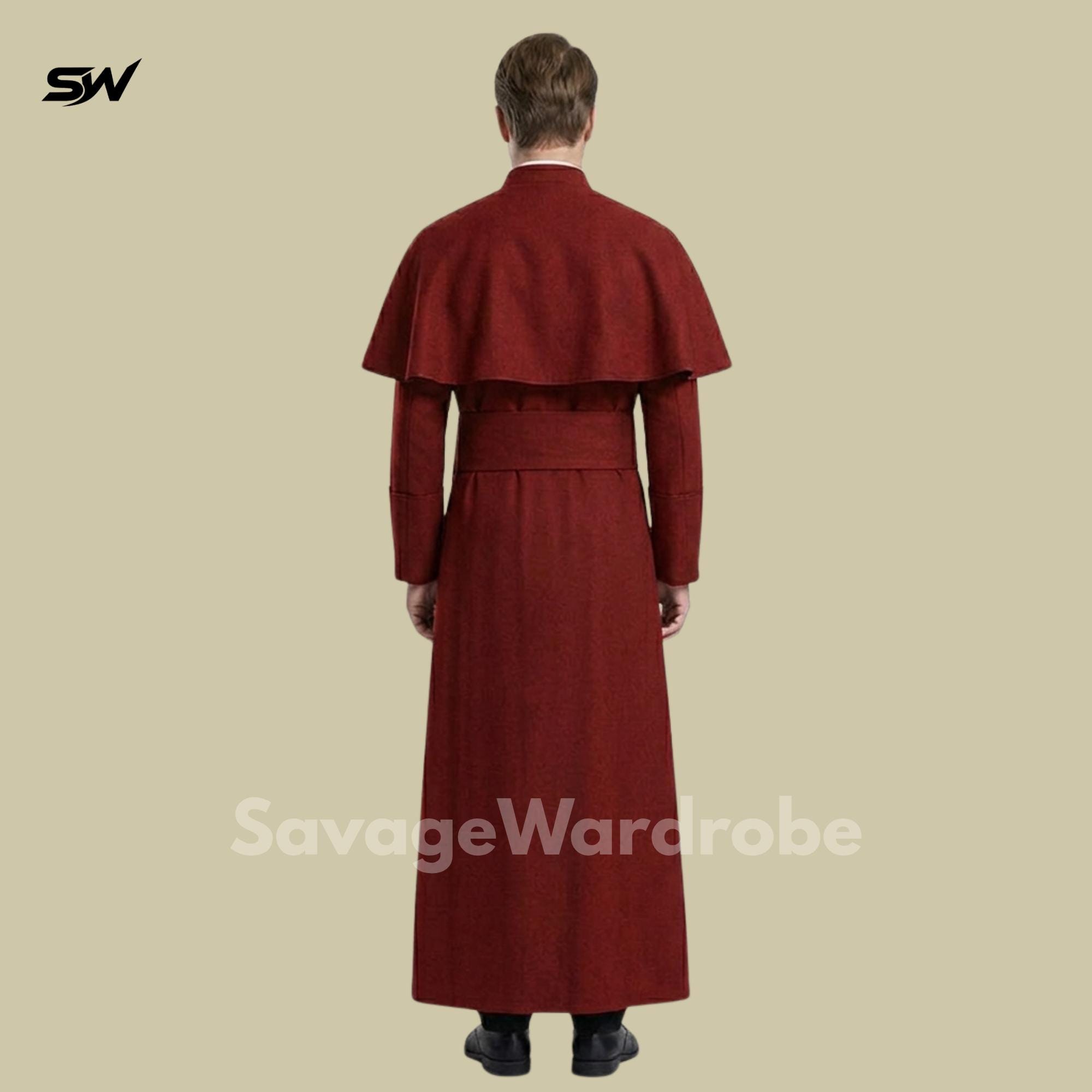 Cardinal Priest Costume for Men – Red Clergy Robe, Catholic Bishop ...