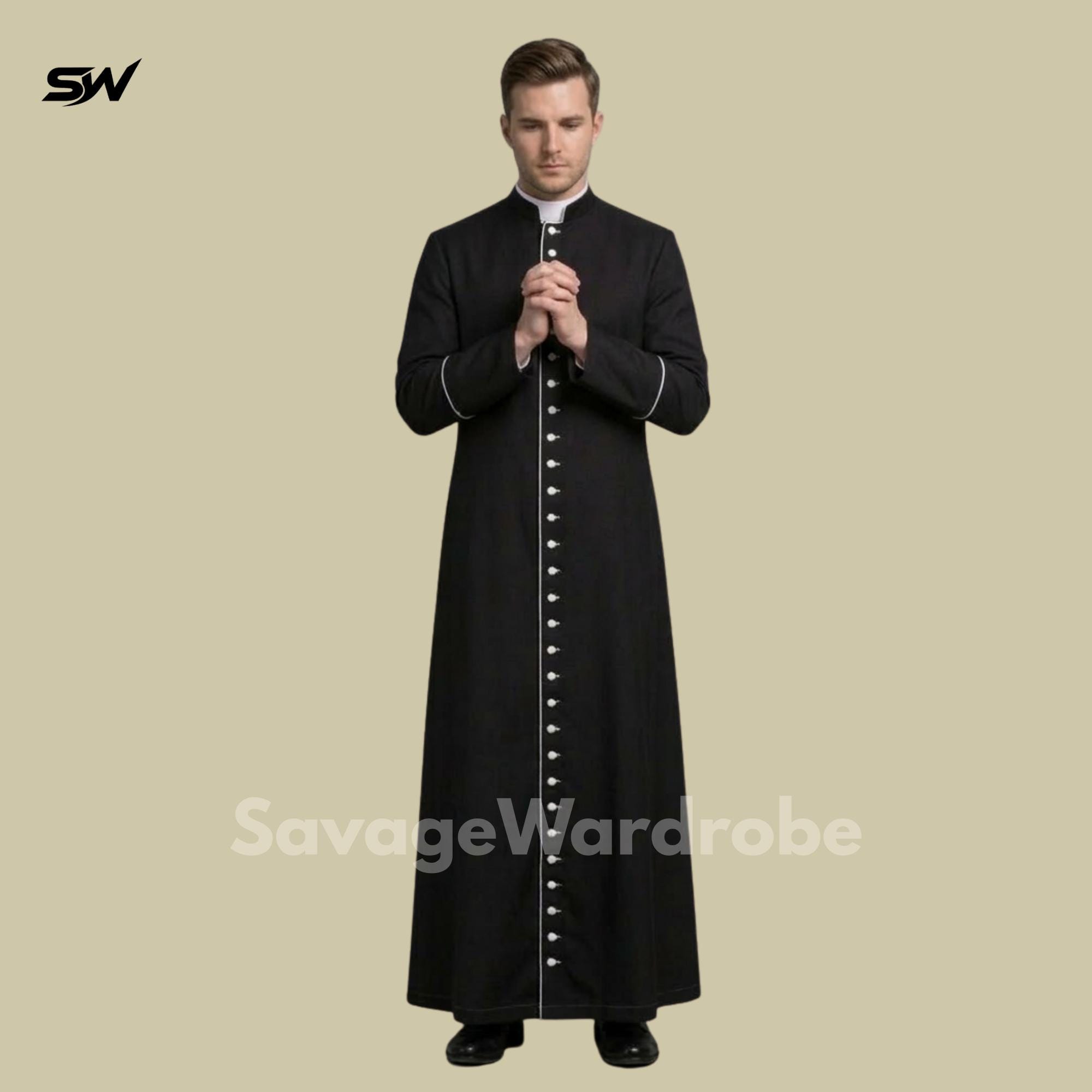 Men Priest Cassock Robe, Clergy Robe for Church, Traditional Catholic ...