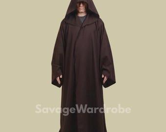 Medieval Monk Robe with Hood – Franciscan Monk Habit, Brown Monastic Cloak, Renaissance Costume, LARP Priest Robe, Hooded Costume
