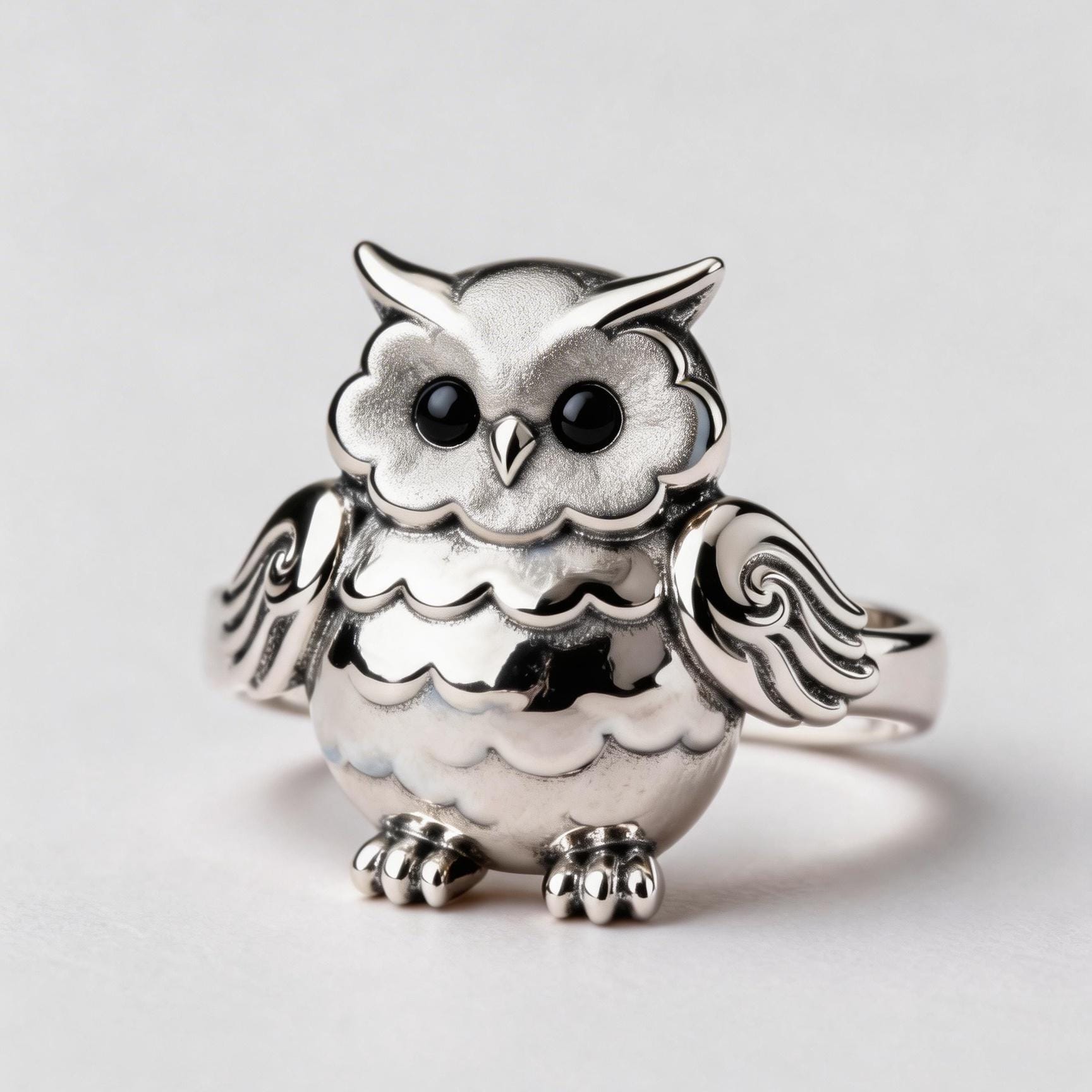 Sterling Silver Owl Ring &ndash; Handcrafted Animal Jewelry for Lovers