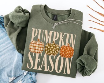 Pumpkin Season Sweatshirt, Pumpkin Sweatshirt, Floral Pumpkin Sweatshirt, HalloweenPumpkin Sweatshirt,Fall Season Gift