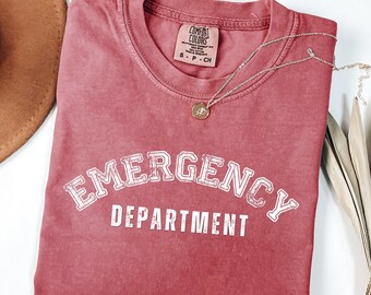 Comfort Colors® Emergency Department Nurse Shirt, ER Nurse Shirt, Emergency Medicine Nurse, Emergency Nurse Gift, Nursing Gift,Nurse T-Shirt